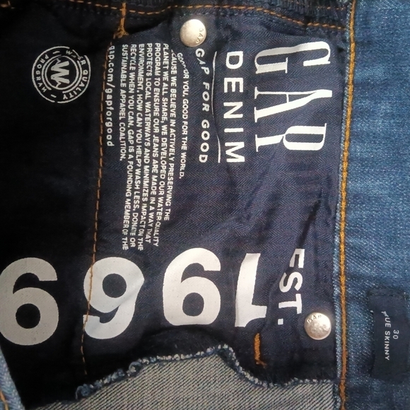Gap Denim True Skinny Jeans Indigo Stretch Size 30 - Picture 10 of 13